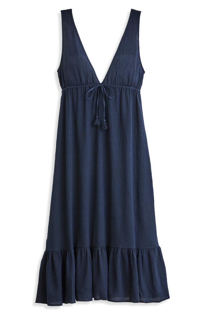 Women's J.crew Deep V-neck Midi Dress, Size - Blue
