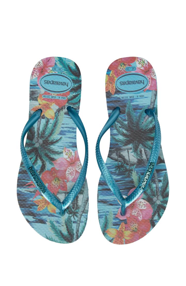 Women's Havaianas 'slim Tropical' Flip Flop /38 Br - Blue