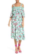 Women's Tanya Taylor Amber Floral Print Silk Cold Shoulder Dress