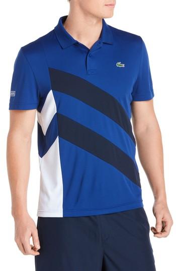 Men's Lacoste Asymmetrical Colorblocked Polo (s) - Blue