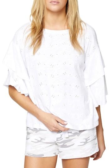 Women's Sanctuary Elise Ruffled Eyelet Top, Size - White