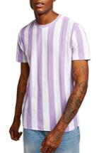 Men's Topman Stripe Pique T-shirt - Purple