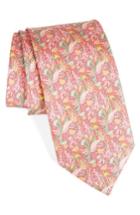 Men's Salvatore Ferragamo Tropical Print Silk Tie, Size - Pink
