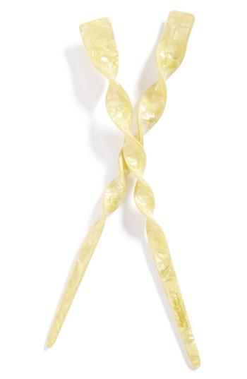 L. Erickson Twisted Hair Stick Pairs, Size - Yellow
