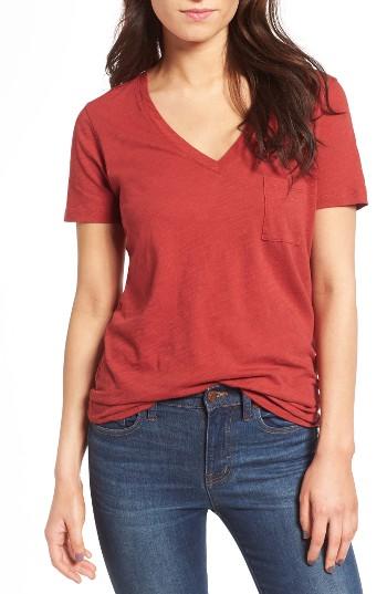Women's Madewell 'whisper' Cotton V-neck Pocket Tee