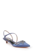 Women's Badgley Mischka Crystal Embellished Quarter Strap Pump M - Blue