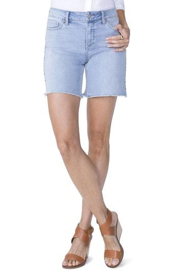 Women's Nydj Jenna Embroidered Seam Shorts Regular - Blue