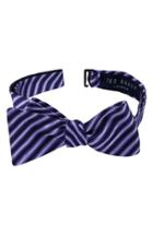 Men's Ted Baker London Stripe Silk Bow Tie, Size - Purple