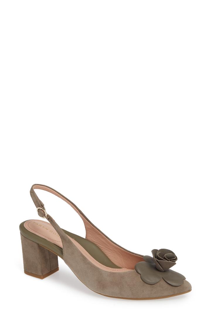 Women's Taryn Rose Michelle Rose Detail Ankle Strap Pump M - Grey