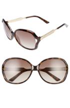 Women's Gucci 60mm Open Temple Oval Sunglasses - Havana/ Brown