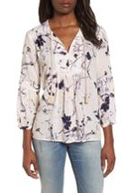 Women's Caslon Print Split Neck Boho Top - Beige