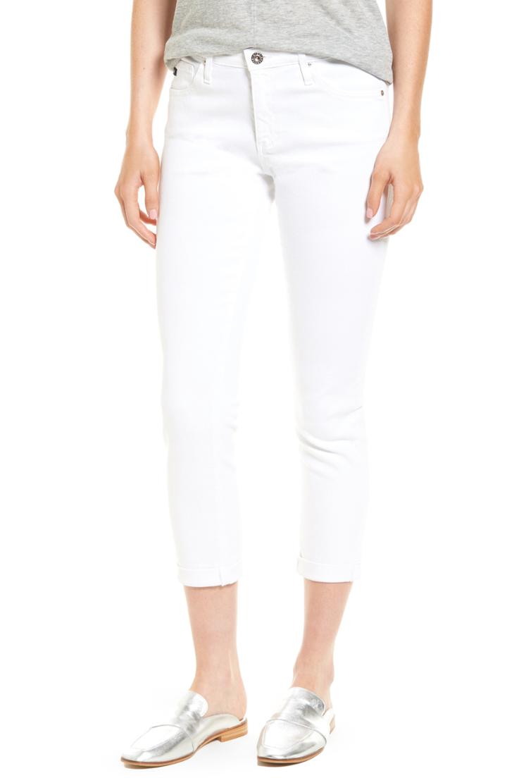Women's Ag Prima Roll-up Skinny Jeans - White