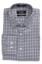 Men's Nordstrom Men's Shop Trim Fit No-iron Check Dress Shirt .5 32/33 - Black