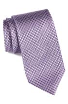 Men's Nordstrom Men's Shop Alghero Micro Silk Tie, Size X-long - Purple