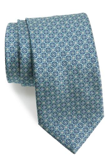 Men's Brioni Medallion Silk Tie, Size - Green