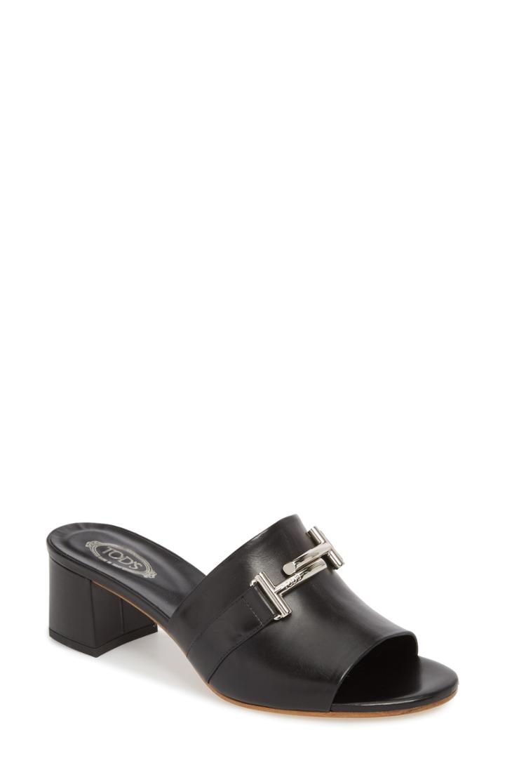 Women's Tod's Double-t Slide Sandal Us / 36eu - Black