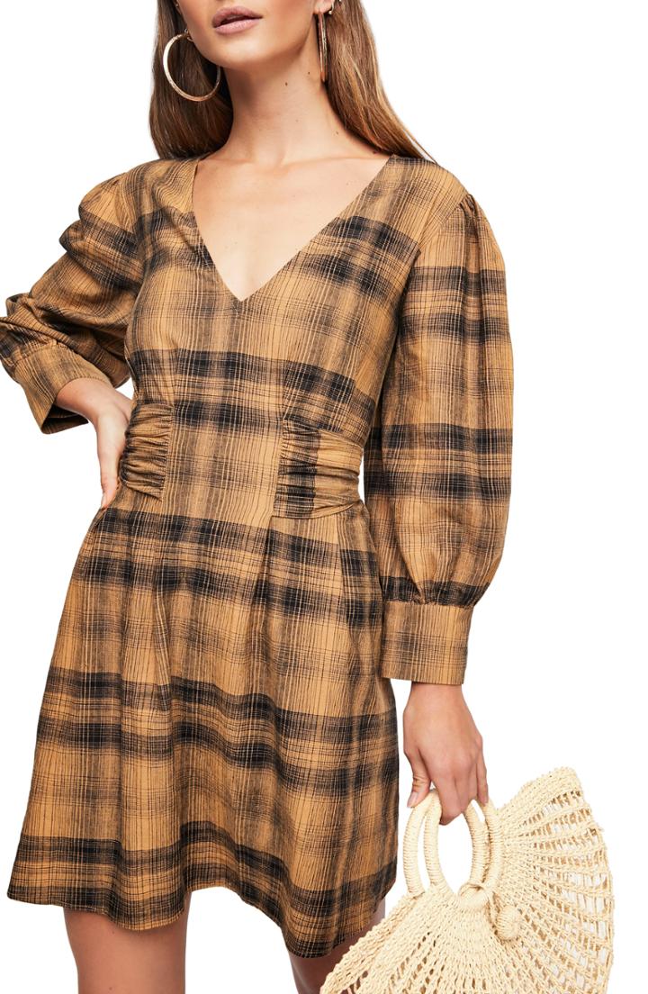 Women's Free People English Rose Plaid Minidress
