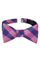 Men's Ted Baker London Derby Check Silk Bow Tie, Size - Pink