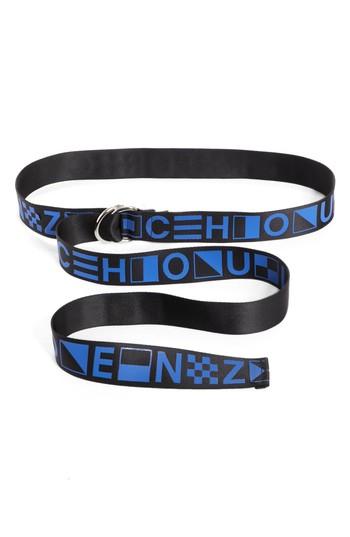 Women's Proenza Schouler Pswl Print Web Belt, Size - Cobalt/ Black