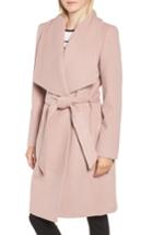 Women's Cole Haan Signature Slick Wool Blend Wrap Coat - Pink