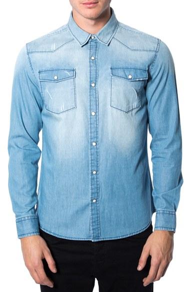 Men's 7 Diamonds 'beyond Me' Trim Fit Chambray Shirt
