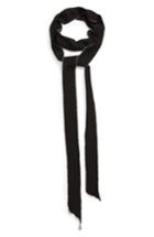 Women's Saint Laurent Chain Border Skinny Silk Scarf, Size - Black
