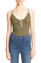 Women's Free People Lace-up Rib Knit Camisole