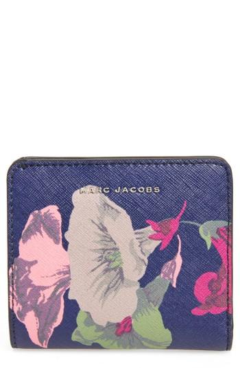 Women's Marc Jacobs Morning Glories Saffiano Leather Billfold - Blue