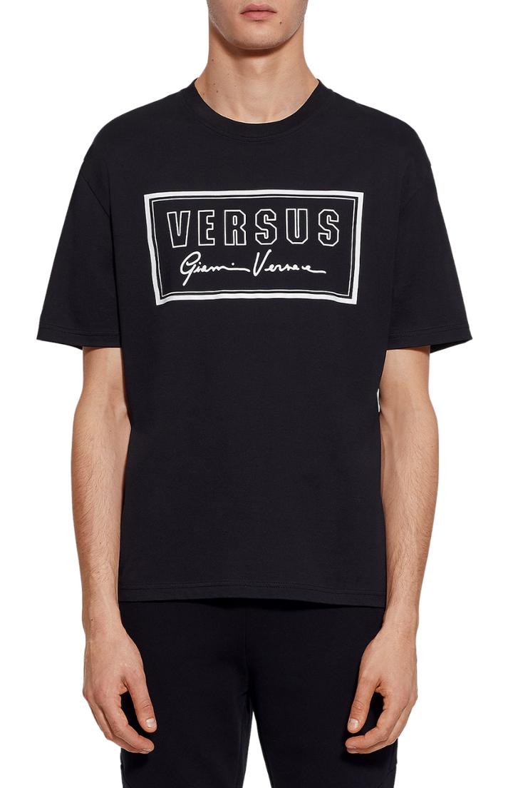 Men's Versus Versace Logo Stamp T-shirt - Black