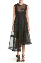 Women's Paskal Semi Transparent Cascade Dress - Black