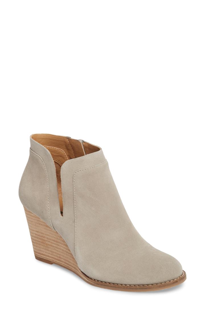 Women's Lucky Brand Yabba Wedge Bootie M - Grey