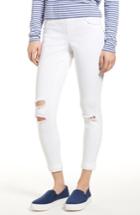 Women's Hue Ripped Curvy Denim Skimmer Leggings - White