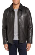 Men's Vince Camuto Leather Zip Front Jacket - Black