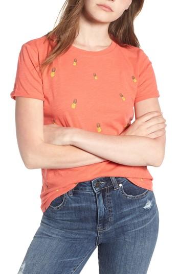 Women's Lucky Brand Print Pineapple Tee - Coral