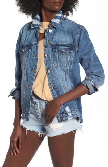 Women's Arrive Eloise Embroidered Denim Jacket - Blue