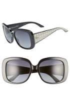Women's Dior Lady 56mm Square Sunglasses - Black/ Crystal