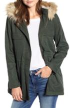 Women's French Connection Platform Felt Colorblock Coat - Black