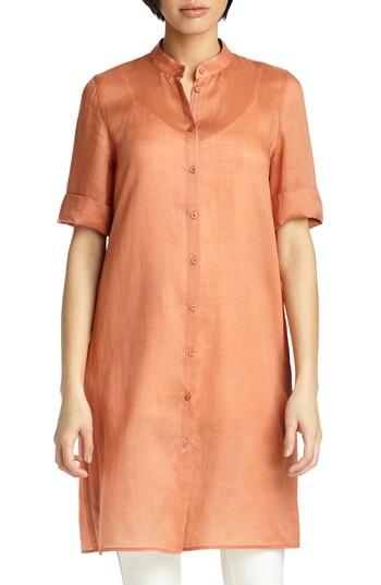 Women's Lafayette 148 New York Randi Gemma Cloth Tunic, Size - Orange
