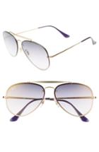 Women's Ray-ban 61mm Mirrored Lens Aviator Sunglasses - Gold/ Blue Violet Gradient