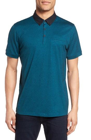 Men's Calibrate Trim Fit Pocket Polo, Size - Blue/green