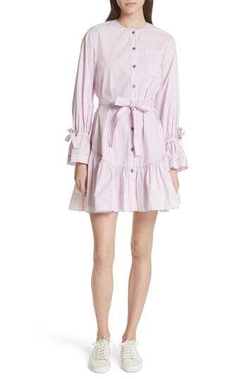 Women's La Vie Rebecca Taylor Ruffled Poplin Shirtdress - Purple