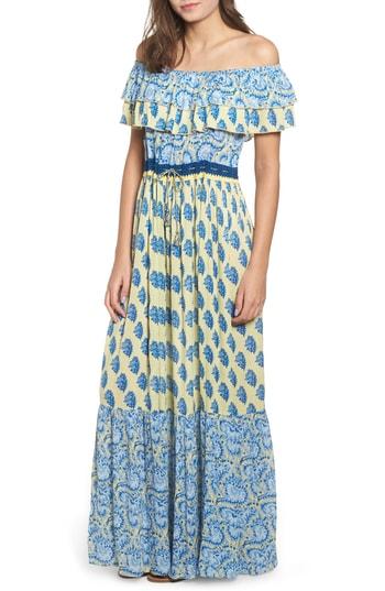 Women's Raga Sunlit Daze Off The Shoulder Maxi Dress - Yellow