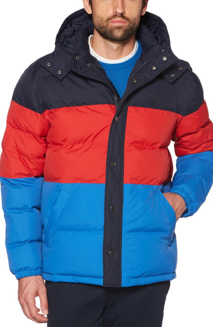 Men's Original Penguin Oversize Quilted Jacket, Size - Blue