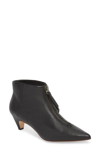 Women's Splendid Nestor Pointy Toe Kitten Heel Bootie .5 M - Black
