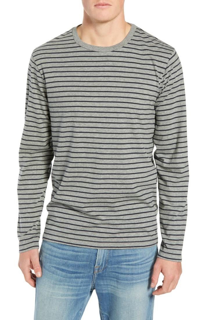 Men's Frame Striped Long Sleeve T-shirt - Black