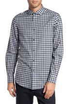 Men's Pal Zileri Fade Out Gingham Sport Shirt, Size - Grey