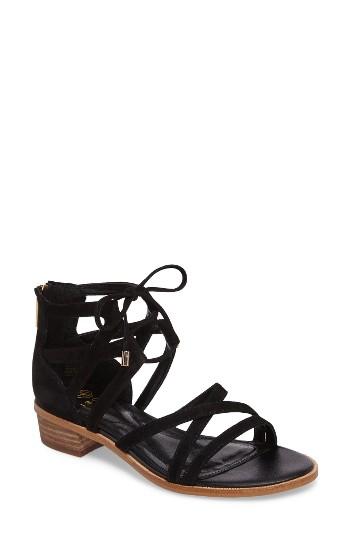 Women's Isola Gemini Cross Strap Ghillie Sandal .5 M - Black