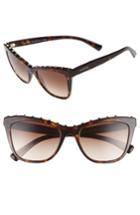 Women's Valentino Rockstud 54mm Cat Eye Sunglasses - Brown/ Havana