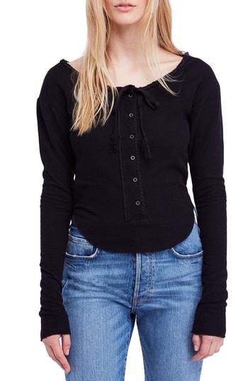 Women's Free People Cecilia Shirt - Black