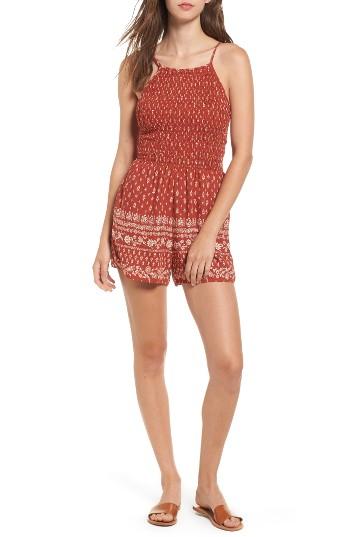 Women's Socialite Ruched Romper - Burgundy